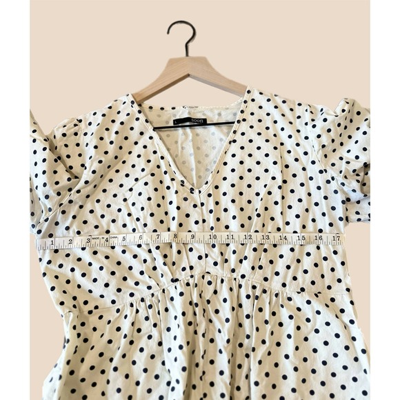 Soon Maternity Hani V-Neck Maternity Blouse - Polka Dot - White Multi/White Dot - Picture 7 of 12